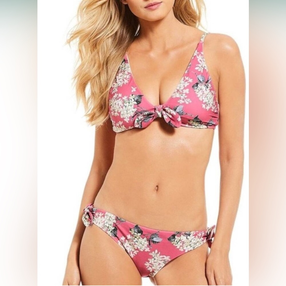 ANTONIO MELANI Swim $158 NWT Pink Hydrangea & Bow Floral Bikini 2PC SET – Size 8